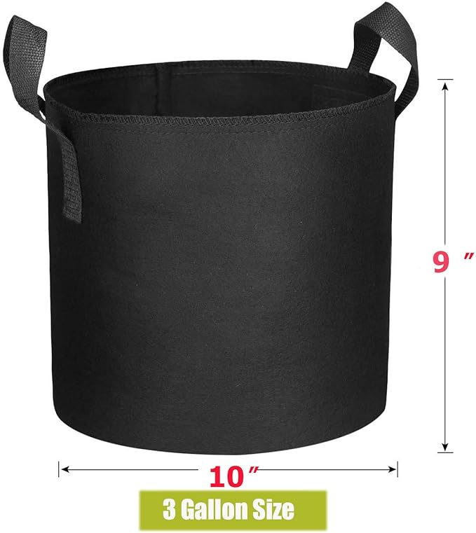 Fabric Grow Pot with handles, 3 Gallon